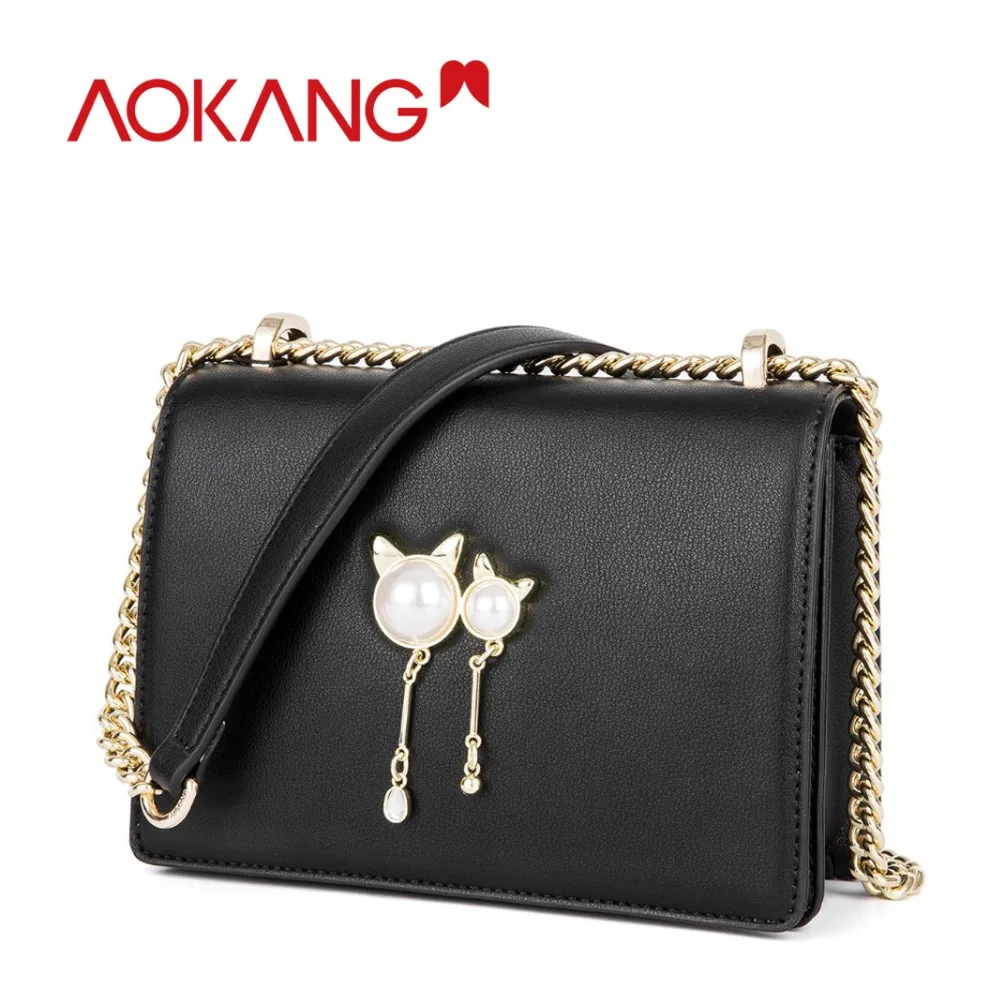 

Aokang 2018 spring&summer new arrival simple design split leather ladies totes female solid handbags casual euremerican totes