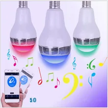 Smart LED Bulb Bluetooth Speaker RGB Bulb LED Light E27 Wireless Music Player with APP Remote Control Home Bedroom Lighting