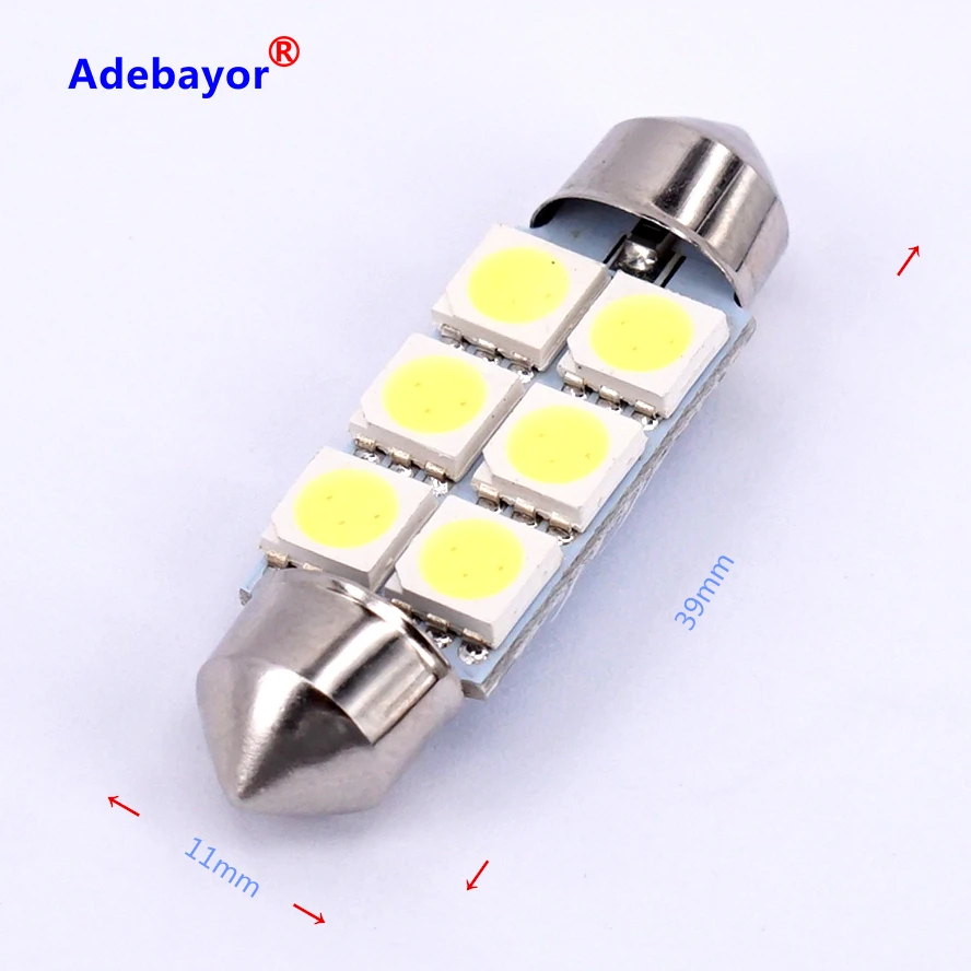 30X Festoon Dome 5050 led 6 smd31MM 36 мм/39 мм/41 мм светильник для чтения автомобилей номерного