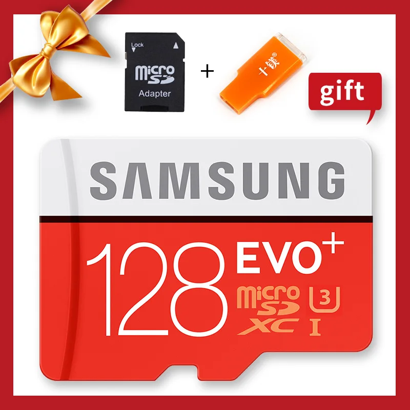 Карта Microsd SAMSUNG 256G 128 Гб 64 ГБ 32 ГБ 16 ГБ 8 ГБ 100 МБ/с./с класс 10 U3 U1 SDXC класс EVO+ Micro SD карта памяти TF флэш-карта - Емкость: 128GB U3  100MBS KT