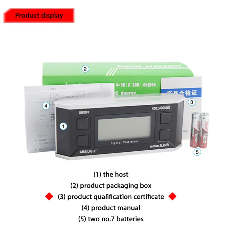 Digital Inclinometer Electronic Goniometers Protractor Level Multifunction 360 Angle Gauge Meter Measuring Leveling Tools  (9)