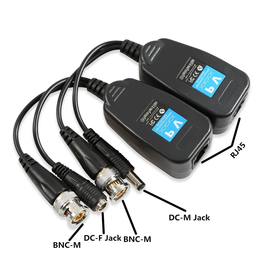 Wsdcam HD-CVI/TVI/AHD пассивный видео балун с разъемом питания и RJ45 CAT5 передатчик данных 1 пара