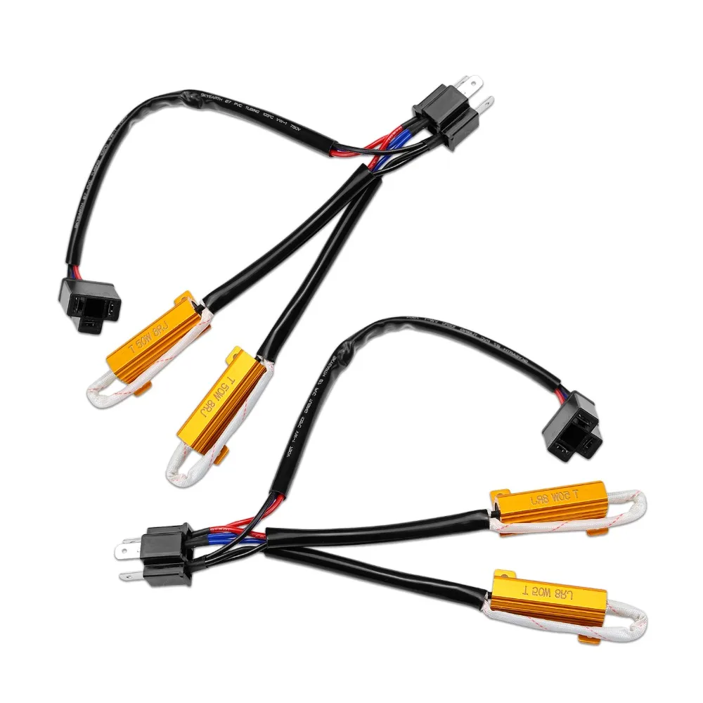 Светодиодные фары LEADTOPS 50 Вт 8 Ом H4 H7 H8 H9 H11 9005 9006 декодер Canbus автомобильный резистор