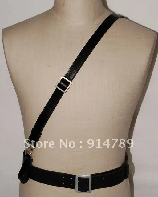 WWII GERMAN OFFICER LEATHER CROSS STRAP SHOULDER STRAP 32366in Men's Belts from Apparel