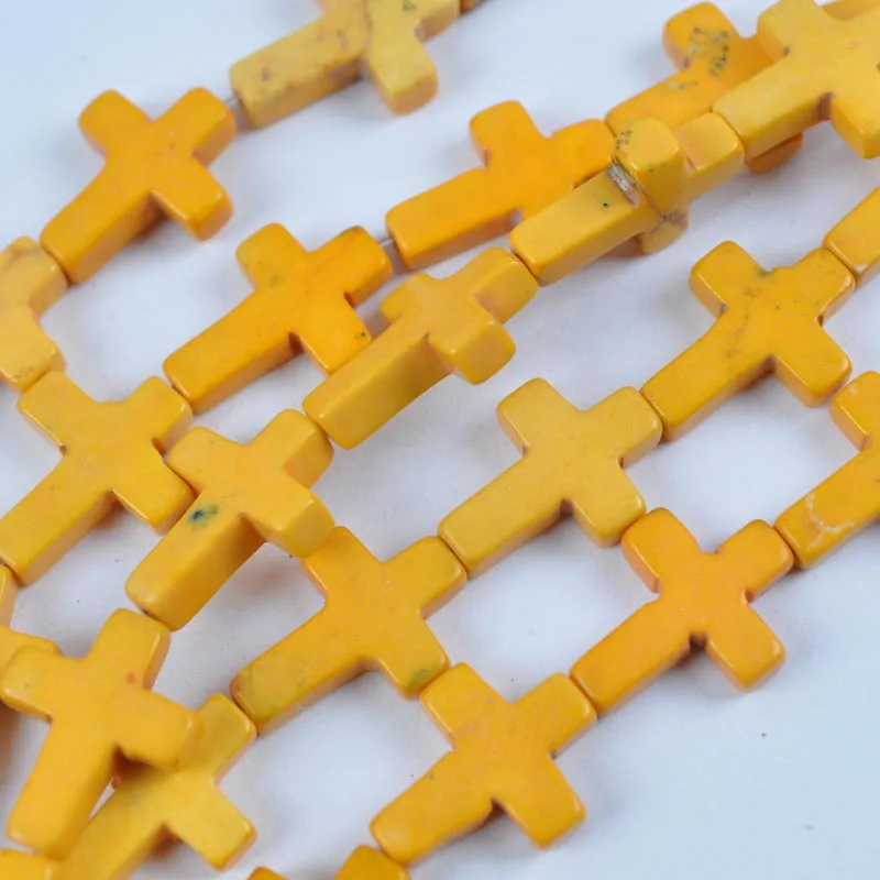 12x16 мм бусиы из хаулита с отверстиями крест-нить 15,5 дюймов ювелирные изделия для женщин подарок делая C052-C064 - Цвет: Yellow