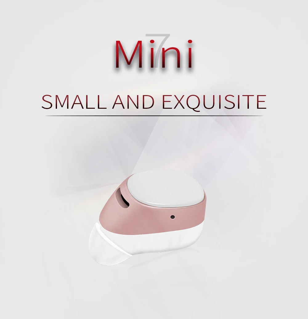 Mini7 Bluetooth Headset Earphone Handsfree Voice Control Wireless Earphones Tiny Earbud Earpods with Microphone for Mobile Phone (1)