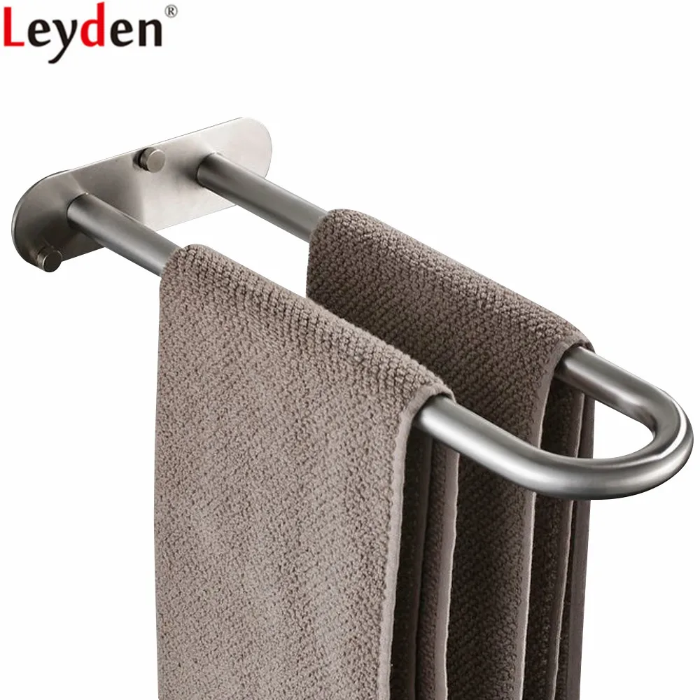 Leyden 304 Stainless Steel Brushed Double Bars Towel Ring Wall Mount