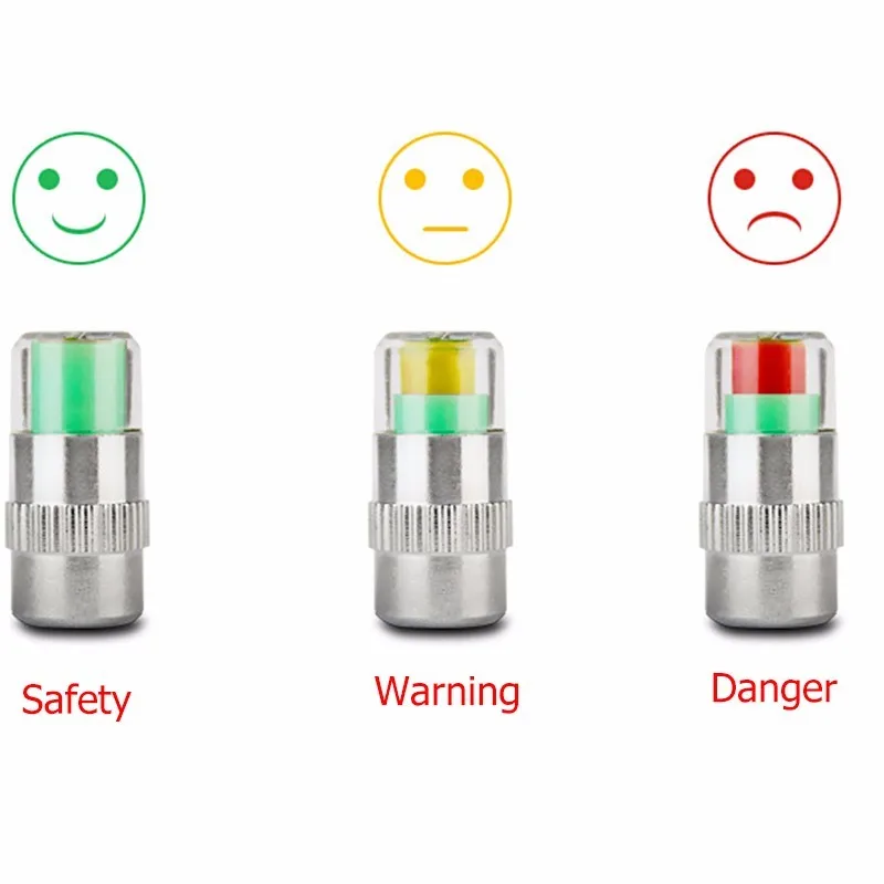 

4Pcs Car Tyre Tire Pressure Gauge Monitor Indicator Tpms Monitoring Cap Sensor Wheel Air Press Alert Car Styling Diagnostic Tool
