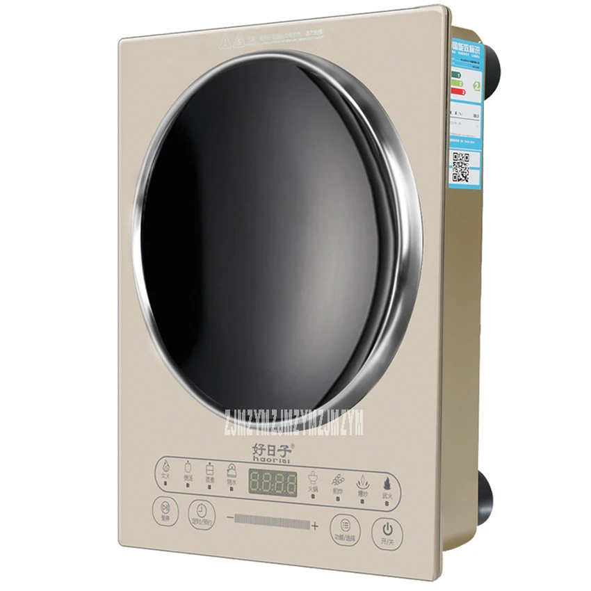 220V/50hz HRZ288 Home concave induction cooker 3000W high power blasted touch screen embedded battery stove 26.5cm Concave