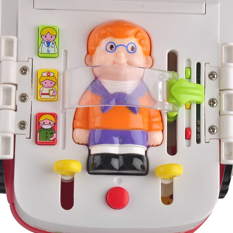 0-3 Years Old Baby Learning&educational Ambulance Toy Car Styling Doctor Emergency Model with Light and Music Electric Car kid