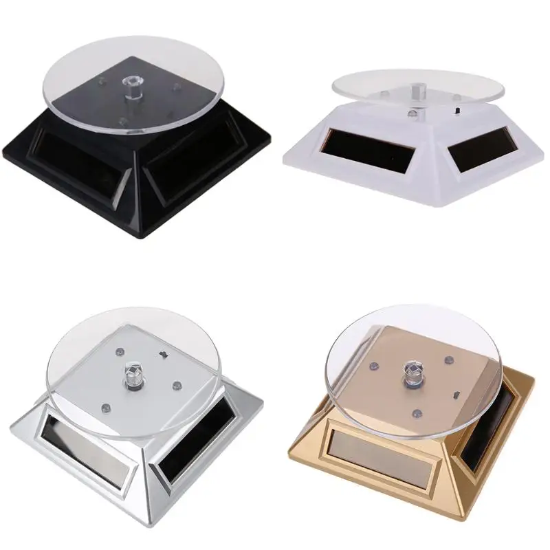 

Cool Watch Parts Solar Light Parts Rotating Display Stand Watch 360 Solar Showcase Turntable Display with LED