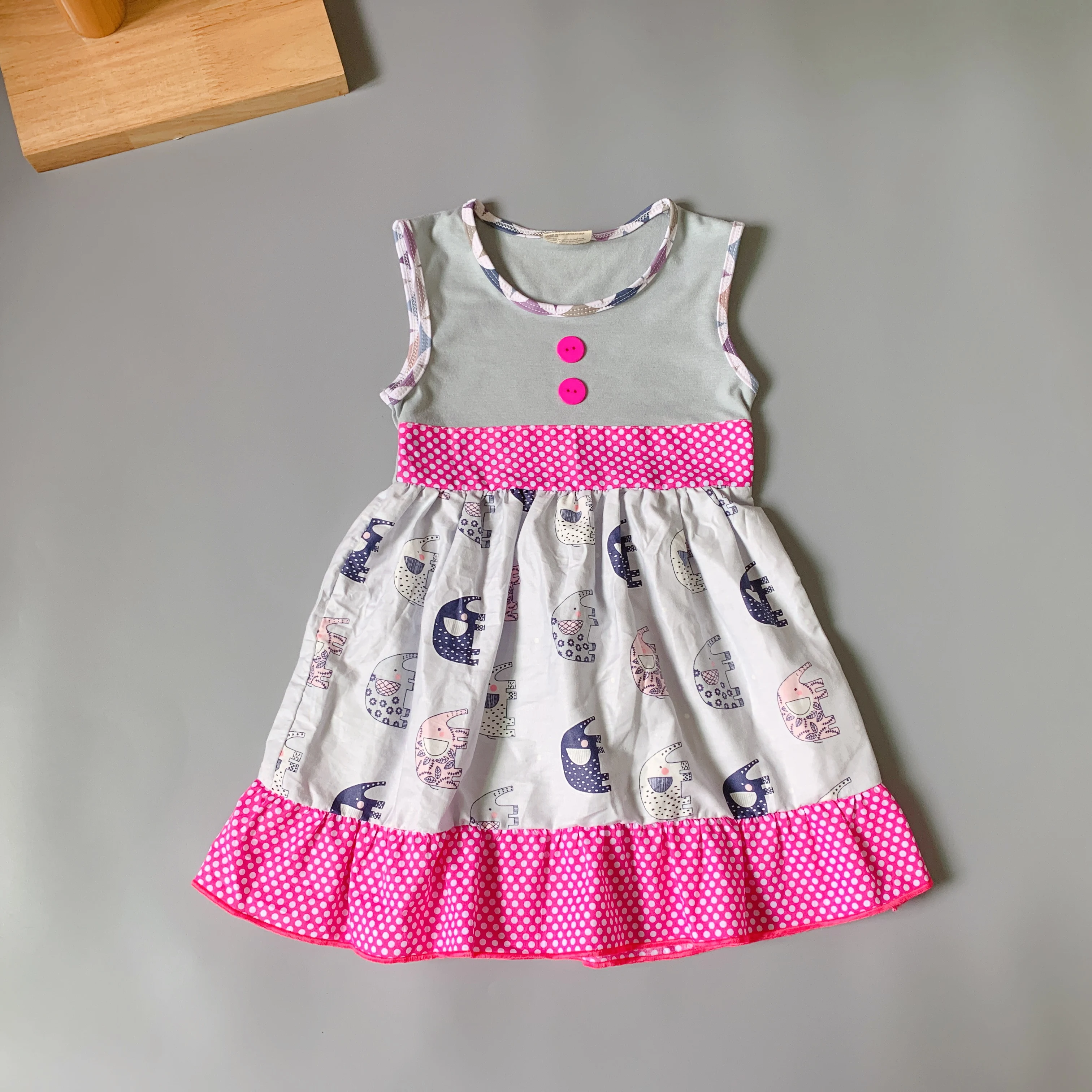 

Cotton Baby Girls dress floral Flower Sleeveless Kids infant dresses summer Lovely dark red flower cotton Ruffle Little girl