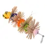 Bird Chewing Toy Parrot Cage Bite Toys Rattan Balls with Bell Colorful Entertainment Toys for Small Medium Parrots 3