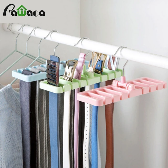 Us 2 19 30 Off Tie Storage Rack Hangers Scarf Belt Closet Organizer Rotating Hanger Holder Hook Wardrobe E Saver Shelf In
