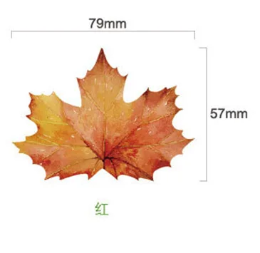 Милый кавайный акварельный бумажный липкий блокнот для заметок креативный кленовый лист Post It Note для детей, студентов, подарок, канцелярские принадлежности для офиса и школы - Color: Red leaf