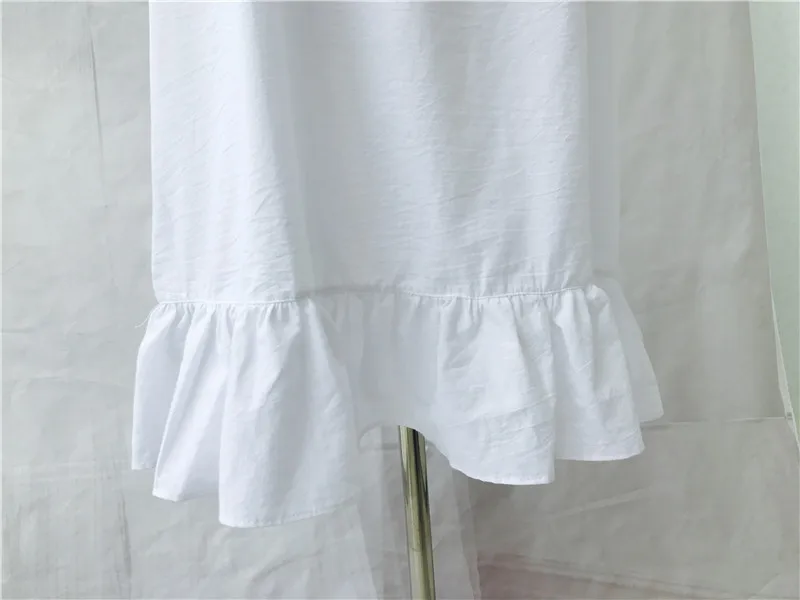 Брендовая женская пижама для сна, ночная рубашка из хлопка, Сексуальная Домашняя одежда, домашняя одежда, белая ночная рубашка размера плюс# P3