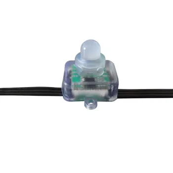 

1000X DC5V input BLACK cable programmable SM16703 RGB full color LED pixel string light square shape IP68 express free shipping