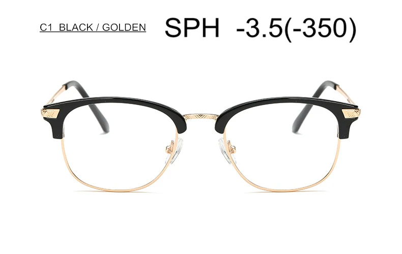 Очки для близорукости SPH-1-1,5-2-2,5-3-3,5-4-4,5-5-5,5-6 Высококлассные очки для мужчин и женщин с диоптриями UF22 - Цвет оправы: C1 (-3.5)