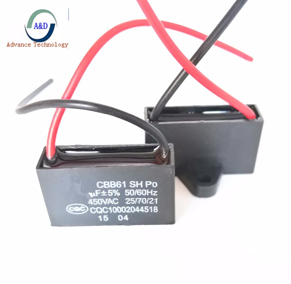 

1pcs good quality CBB61 450v 5uf 6uf 7uf 8uf 10uf 12uf 15uf 16uf 20uf 14uf 4.75uf 18uf starting capacitor for AC Fan 450v CBB61