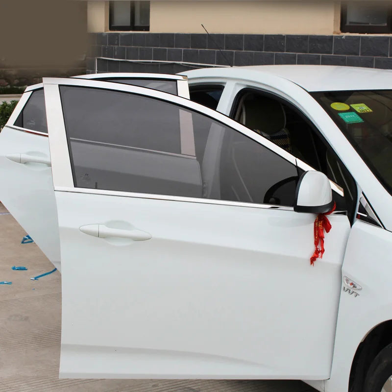 Window trim cover Exterior body decoration chrome car-styling products accessory For Hyundai Solaris 2011-2014
