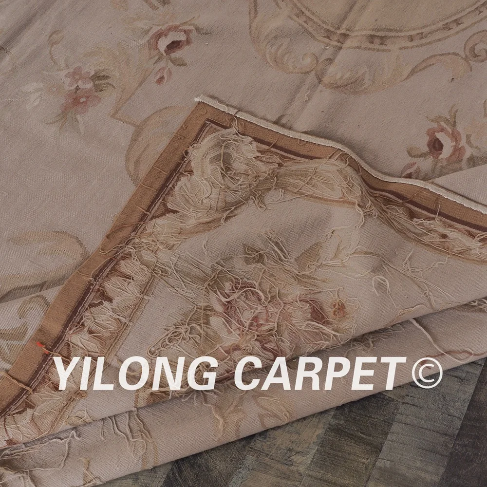 Yilong 8.5 'x16' ручной работы на плоской подошве ткань aubusson стиль Европейский шерсть уголок ковер aubusson (W36C260x490cm)