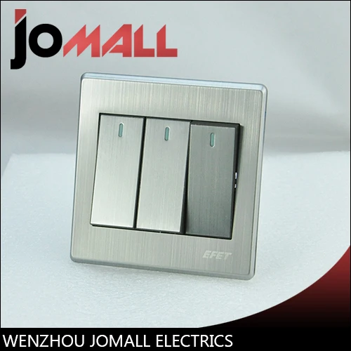 

Luxury Wall Switch Panel, Light Switch 3 Gang 2 Way Push Button Rocker Switch 16A,110~250V, 220V