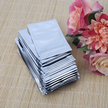 

50 Pcs 7x13cm Silver Aluminum Foil Mylar Recloeable Ziplock Bag Front Clear Leak Proof #Sep.07