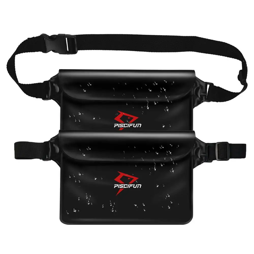 2 PCs Водонепроницаемая поясная сумка Piscifun IPX8 сертифицированная сумка для телефона с карманом для рыбалки, плавания, каякинга, рафтинга, плавания, дайвинга - Цвет: 2 PCs
