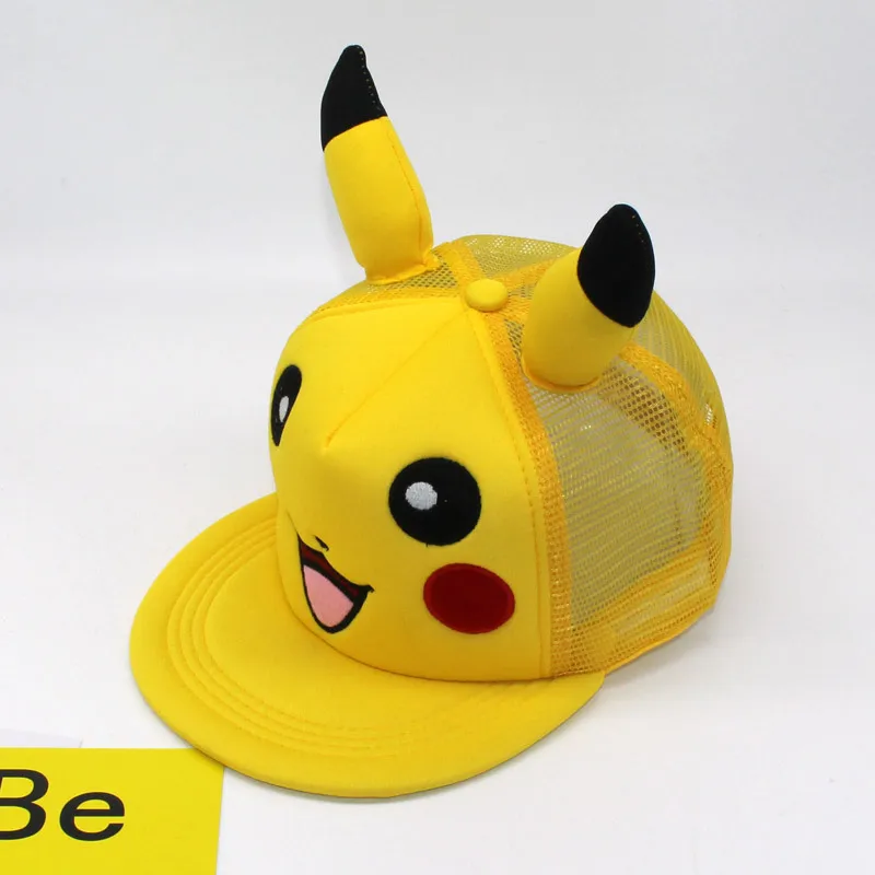 Аниме Покемон Пикачу Косплей бейсбольная кепка s детская хип-хоп шапка детская зимняя японская знаменитая детская Кепка Snapback - Цвет: Mesh cap