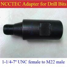 Conector adaptador 1-1/4-7 ''unc fêmea a m22 macho para máquina broca diamante que tem 1-1/4-7'' rosca masculina frete grátis