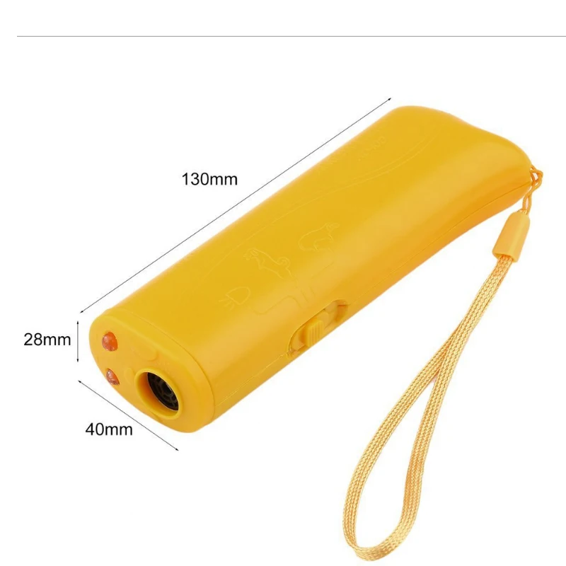 Ультразвуковые приводные товары для домашних собак портативный пластиковый тренировочный светодиодный фонарик для собак в штучной упаковке без батареи желтый и черный безопасность