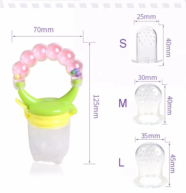 Портативный младенческой Еда маленьких Соски Кормление силиконовые Соски фруктов Кормовые принадлежности пустышка Соски S Мягкие Детские