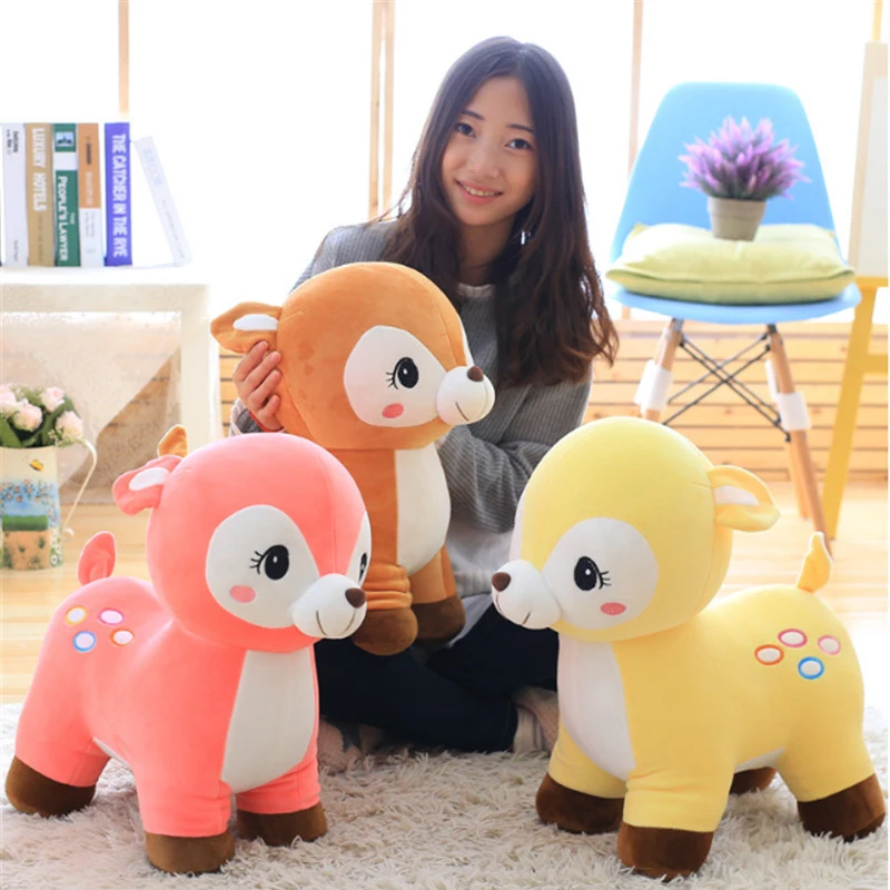 

Fancytrader 60cm New Lovely Giant Soft Animal Sika Deer Plush Toy 24'' Big Stuffed Cartoon Deer Doll Pillow Baby Present