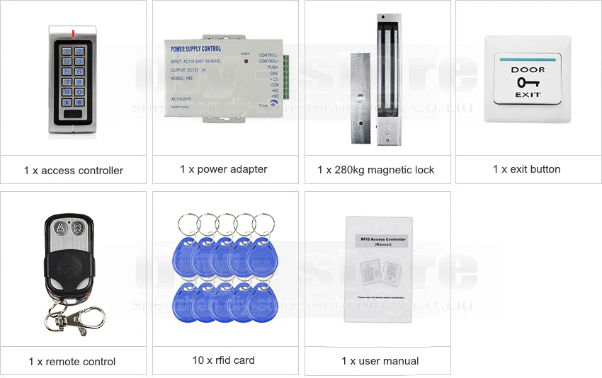 DIYSECUR W1 RFID Водонепроницаемый двери Система контроля доступа комплект+ водонепроницаемый магнитный замок+ пульт дистанционного управления Управление;