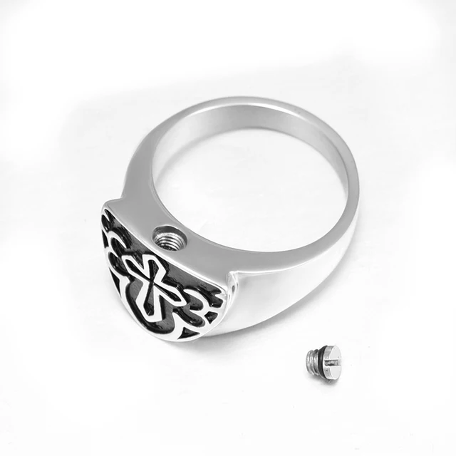 Mens Keepsake Ashes Urn Ring Charming Cremation Jewelry Accessories