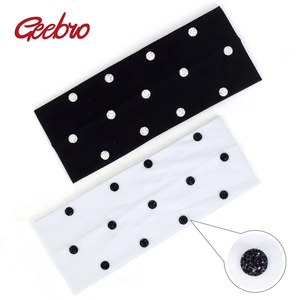 

Geebro Shine Accessories Solid Cotton Headwear Women Flat Stretchy Hairband Fashion Ladies Female Turban Headband Handmade DZ765