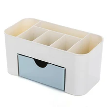 Plastic Dust-proof Office Storage Box White Key Pen Makeup Cosmetic Lipstick Card Sundries Drawer Desktop Articles Organizer