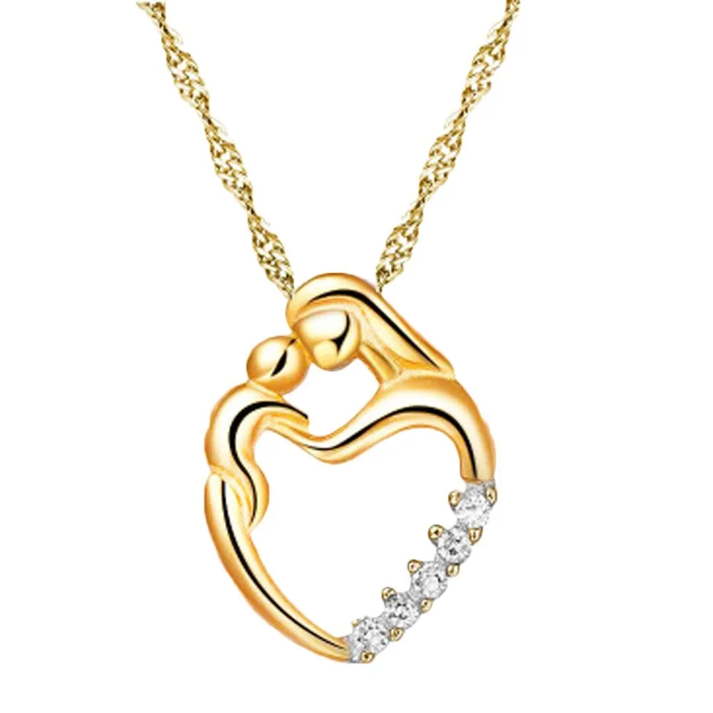 New arrival Love Heart Necklace Mother Hold Baby Family Necklace