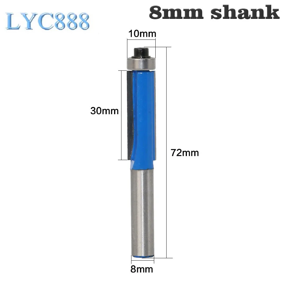 

Top Quality 1pc 8mm Shank Straight Blade 72mm Flush Trim Wood Router Bit Industrial Grade Woodworking Milling Cutter Tools