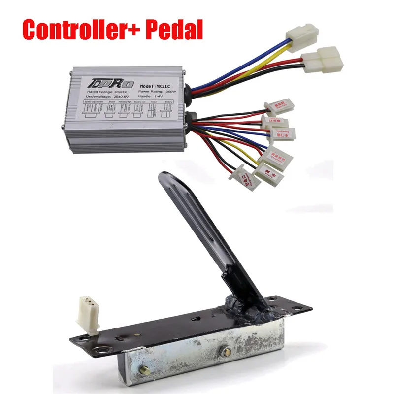 

High Performance 24V 350W Motorcycle Electric Controller Box + Throttle Foot Pedal For ATV Scooter Quad Buggy ATV Go Kart Bike