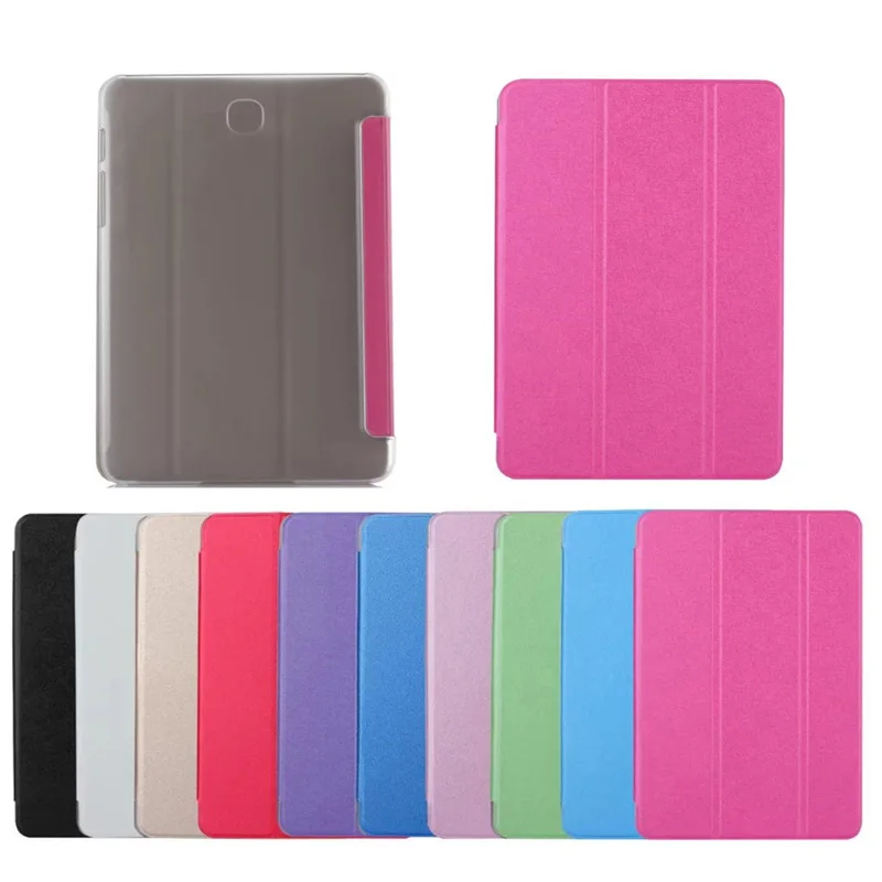 

Tablet Case for Samsung Galaxy Tab S2 8.0 inch SM-T710 T715C T715 Stand Fold Leather PU Transparent Clear Protective Back Cover