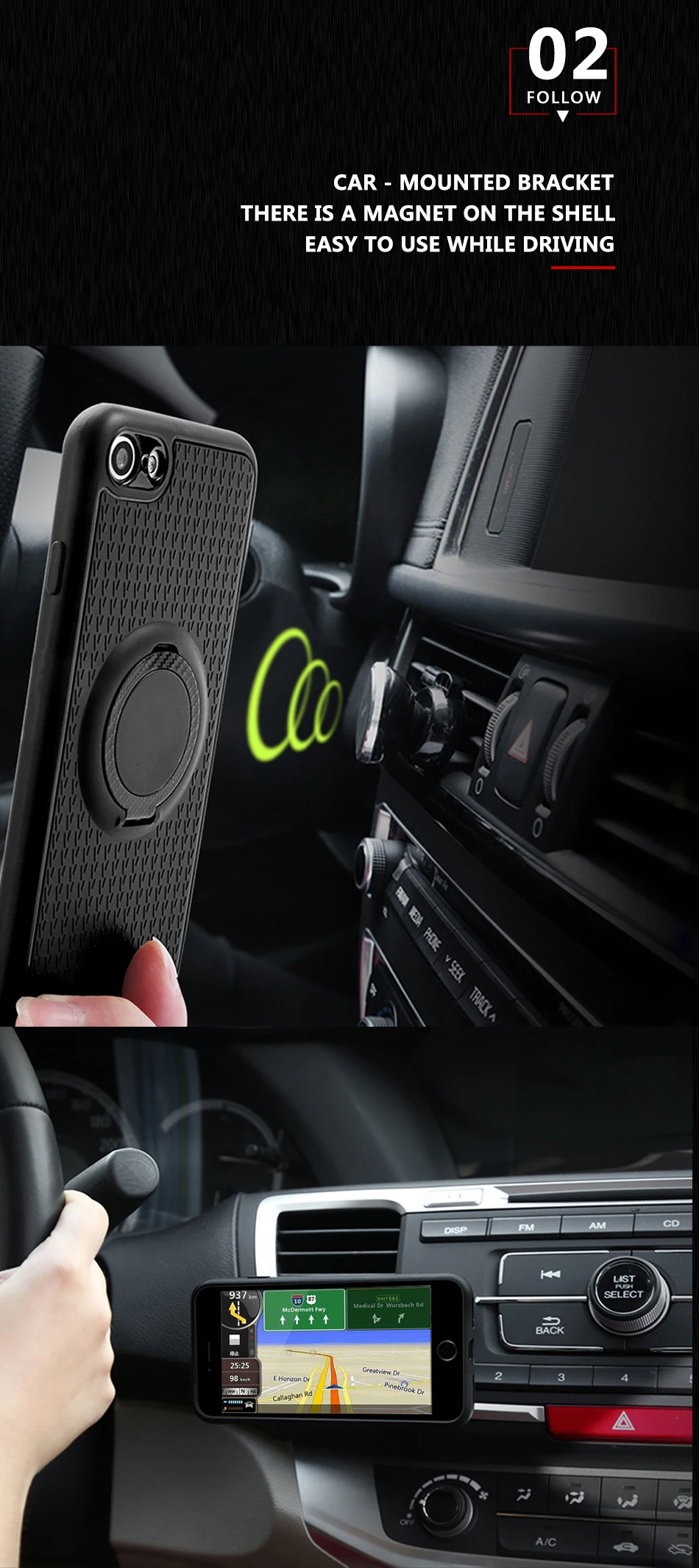 car magnet ring hodler for iphone 6 case 3