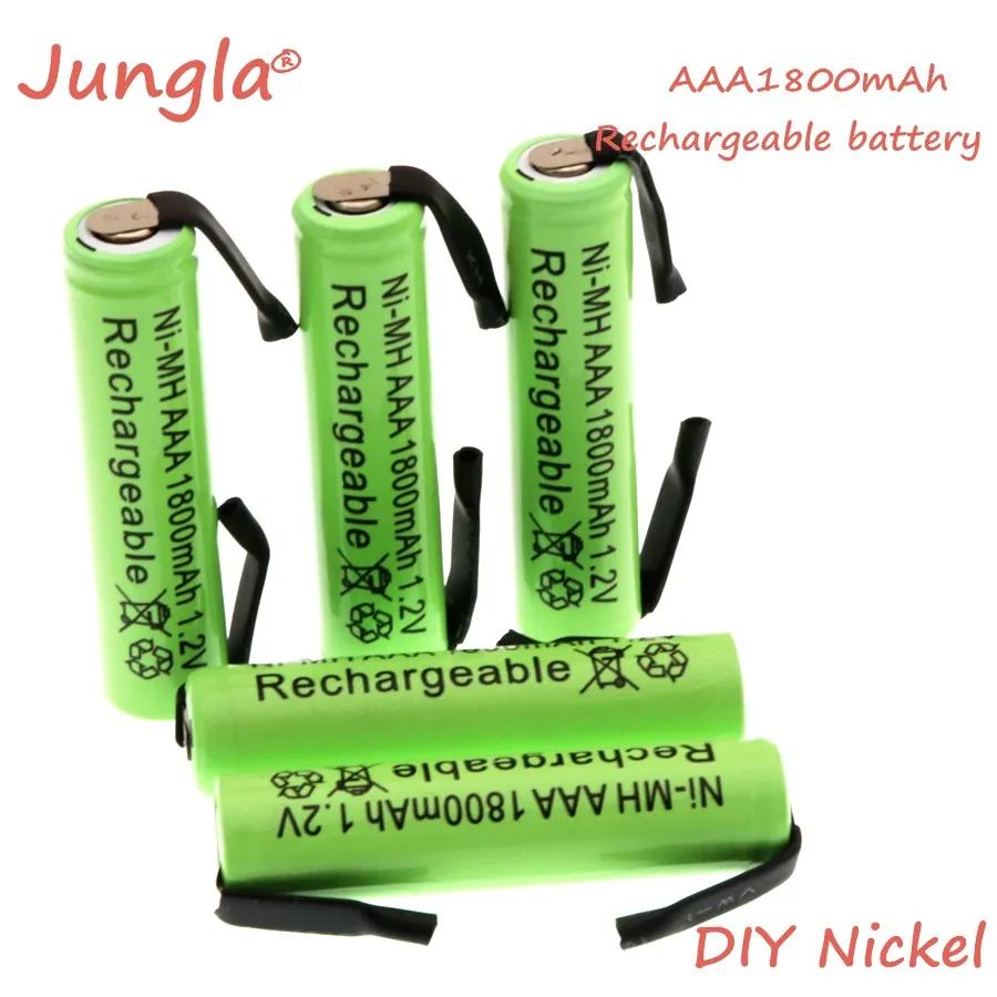 Jungla Ni-MH 1,2 V AAA аккумуляторная батарея 1800mah со сварочными вкладками для Электробритва Philips Braun зубная щетка