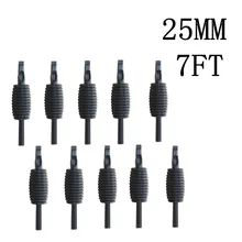 Yilong 10 шт. 25 мм 7ft одноразовые силиконовый черный Насадки для татуажа советы и сцепление с наконечником