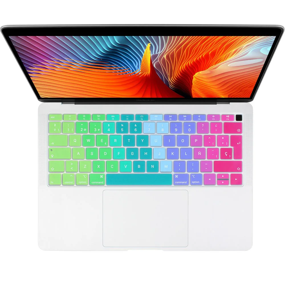 Spanish Keyboard Cover Stickers Protector for 2018 New MacBook Air 13 Inch with Touch ID & Retina A1932 Laptop Accessories