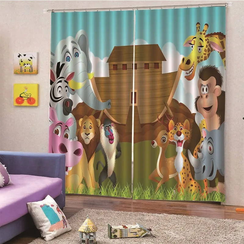 

3D Digital Print Animal World Solid Blackout Curtains For Bedroom Windows Curtains For Living Room Drapes Custom Dropship M13