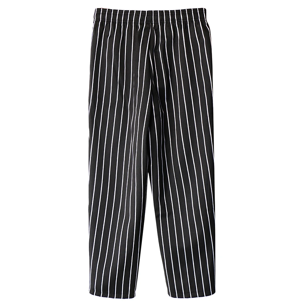 Мужские рабочие брюки для шеф-повара для отеля, ресторана, кулинарные брюки с эластичной резинкой на талии, модные удобные - Цвет: Stripe XXL