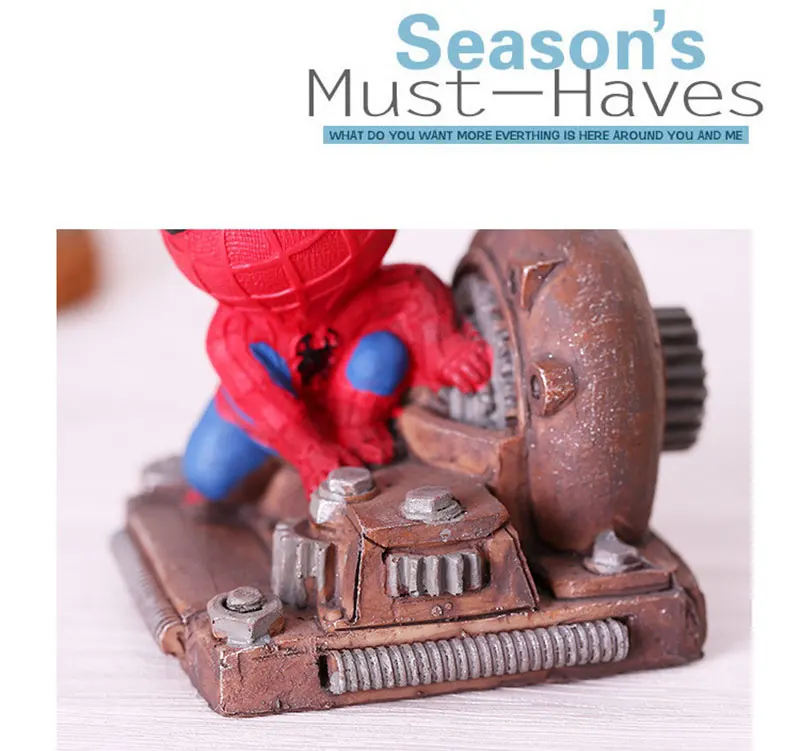 Cartoon Avengers Action Figures Spider Man Night Lamp Resin Children Bedroom LED Night Light for Boy Kids Xmas Creative Gift (8)