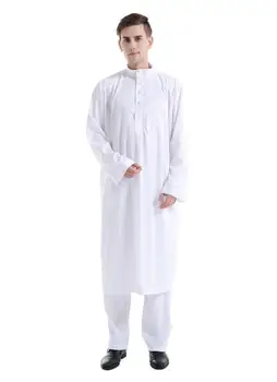 

Islamic Muslim Costume Man Kaftan Jubba Thobe Middle Eastern Muslim Kaftan Moroccan Kaftan Man Prayer Robe Two-Piece Set