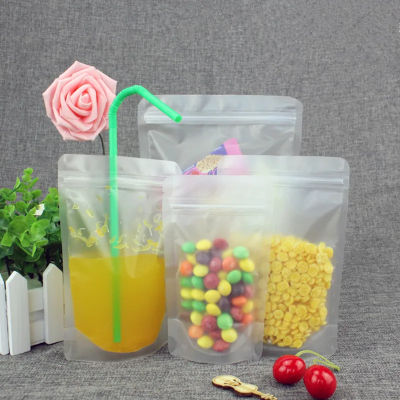 Transparent Plastic Beverage Ziploc Ziplock Bags, candy grains nuts